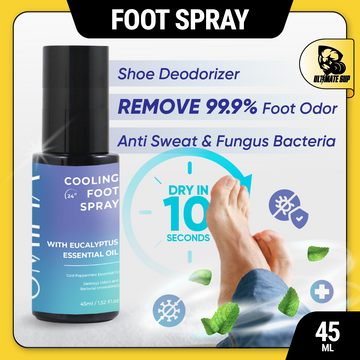 UltimateSup Foot Spray Deodorant, Shoe Deodorizer, Shoe Freshener, Anti Fungus Bacteria, 100% Herbal, 45ml - Ultimate Sup Singapore