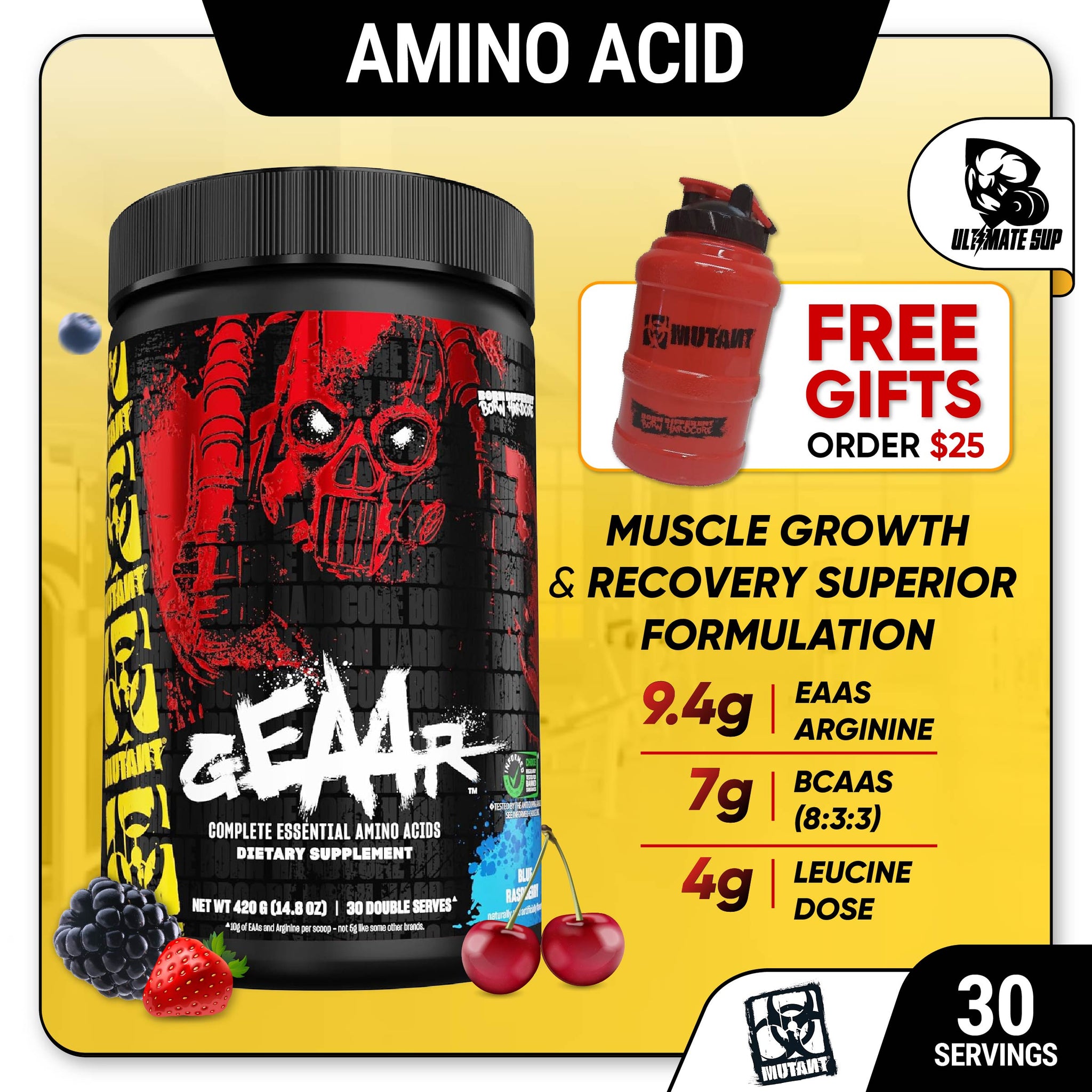 Mutant GEAAR, Complete Essential Amino Acid, 30 servings - Ultimate Sup Singapore