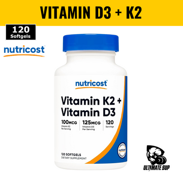 Nutricost, Vitamin K2 + Vitamin D3, 120 Softgels - Ultimate Sup Singapore