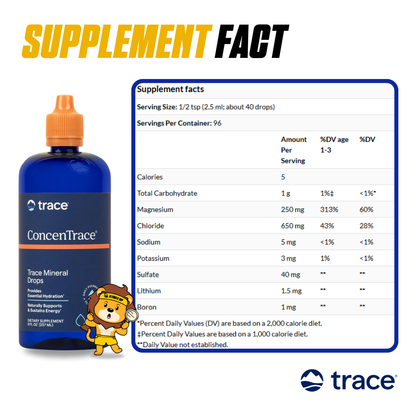 Trace, ConcenTrace, Trace Mineral Drops, Hydration & Joint Support 2-8 floz, 59-237ml - Ultimate Sup Singapore