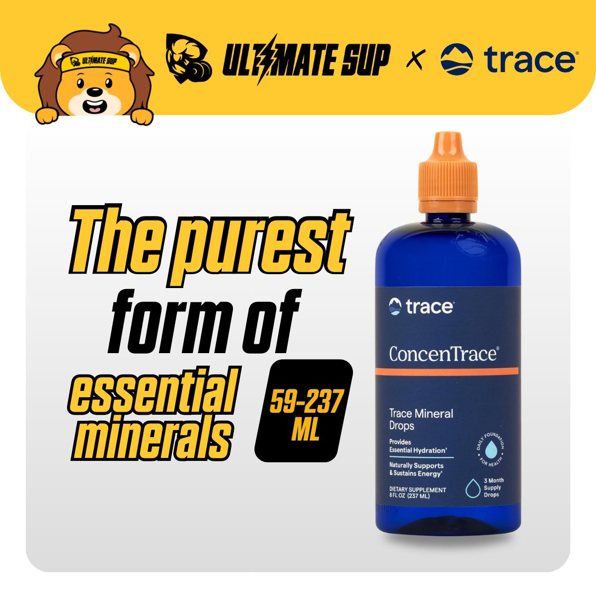 Trace, ConcenTrace, Trace Mineral Drops, Hydration & Joint Support 2-8 floz, 59-237ml - Ultimate Sup Singapore