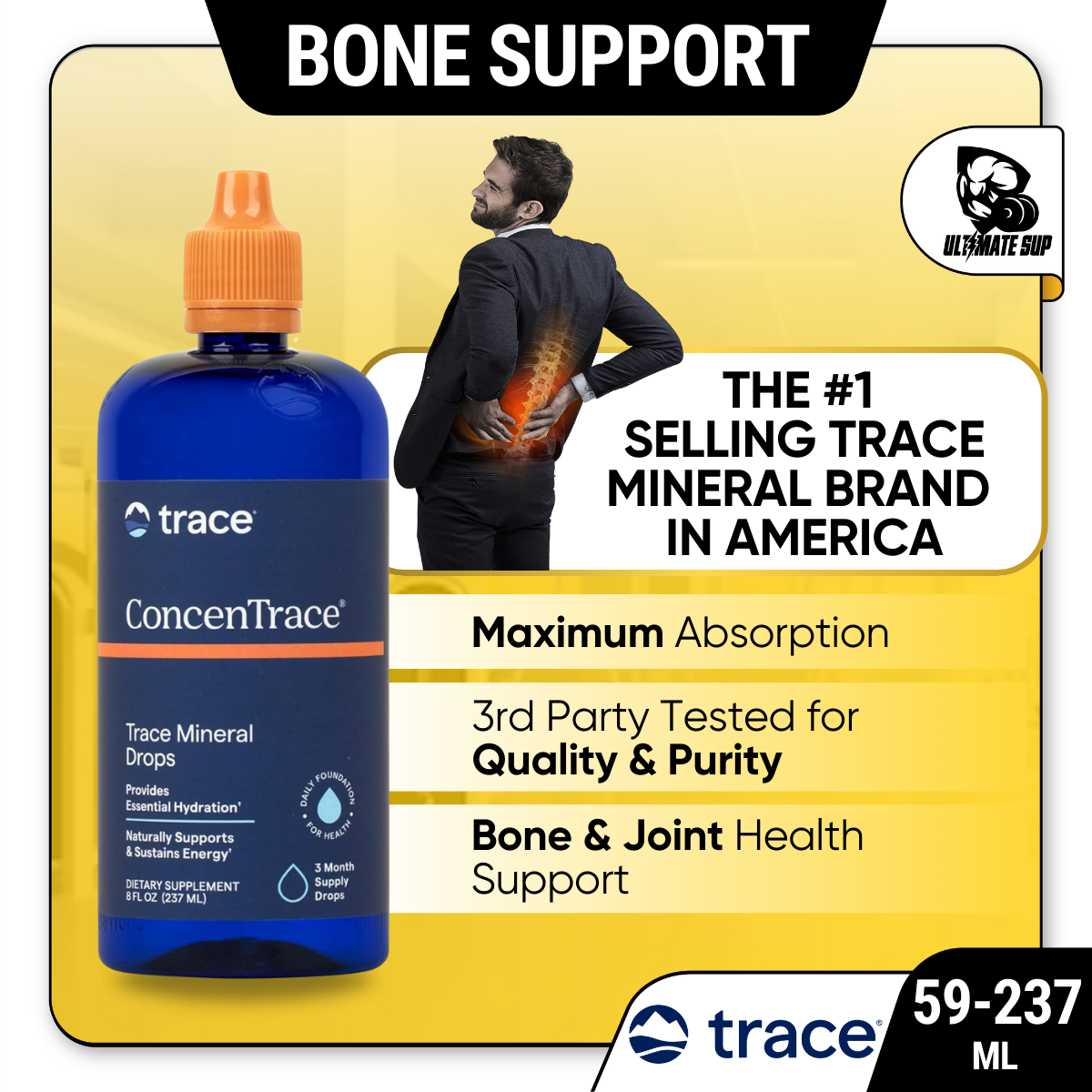 Trace, ConcenTrace, Trace Mineral Drops, Hydration & Joint Support 2-8 floz, 59-237ml - Ultimate Sup Singapore