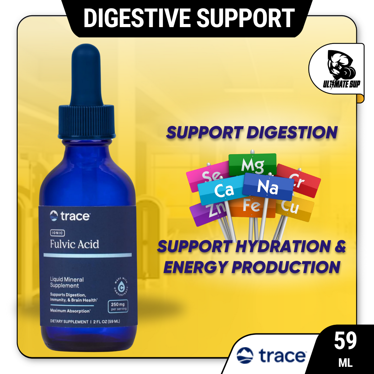 Trace, Ionic Fulvic Acid, 2 fl oz (59 ml) - Ultimate Sup Singapore