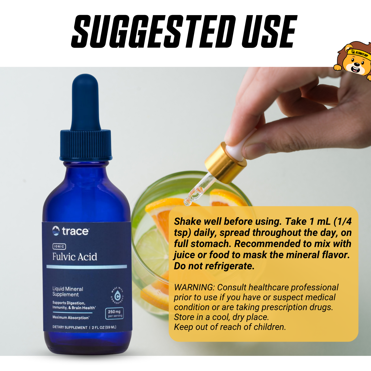 Trace, Ionic Fulvic Acid, 2 fl oz (59 ml) - Ultimate Sup Singapore