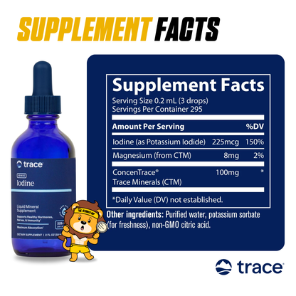 Trace, Ionic Iodine, Gel Supplement to Support Immune System & Thyroid Health 2 fl oz (295 Servings) - Ultimate Sup Singapore