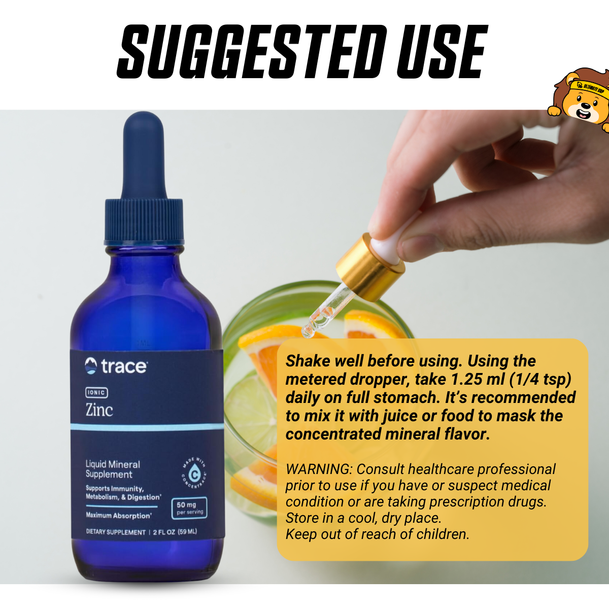 Trace, Ionic Zinc, 50 mg, 2 fl oz (59 ml) - Ultimate Sup Singapore