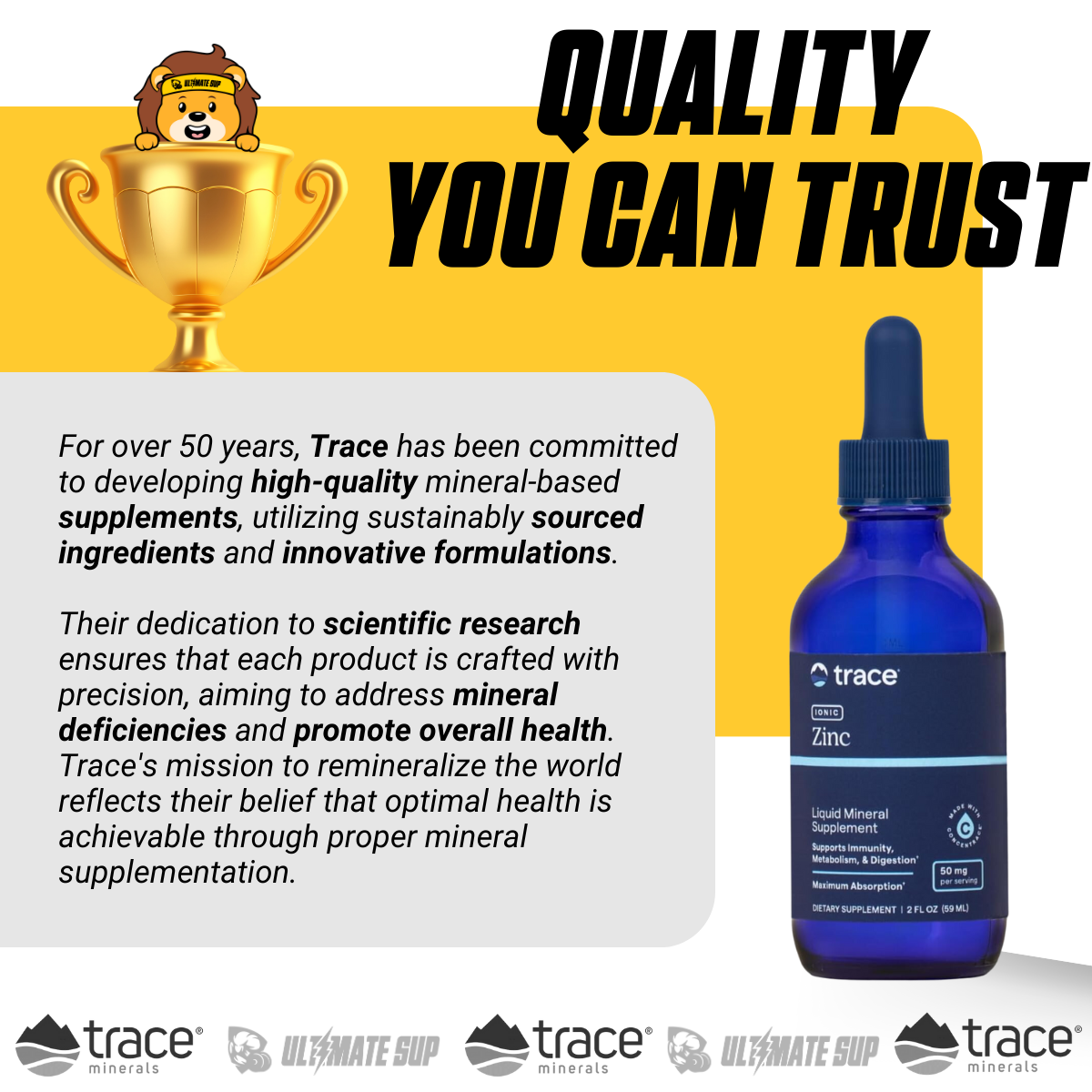 Trace, Ionic Zinc, 50 mg, 2 fl oz (59 ml) - Ultimate Sup Singapore