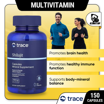 Trace, Shilajit, Boost Energy and Brain Heath, 150 capsules - Ultimate Sup Singapore