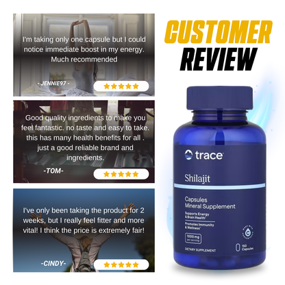 Trace, Shilajit, Boost Energy and Brain Heath, 150 capsules - Ultimate Sup Singapore