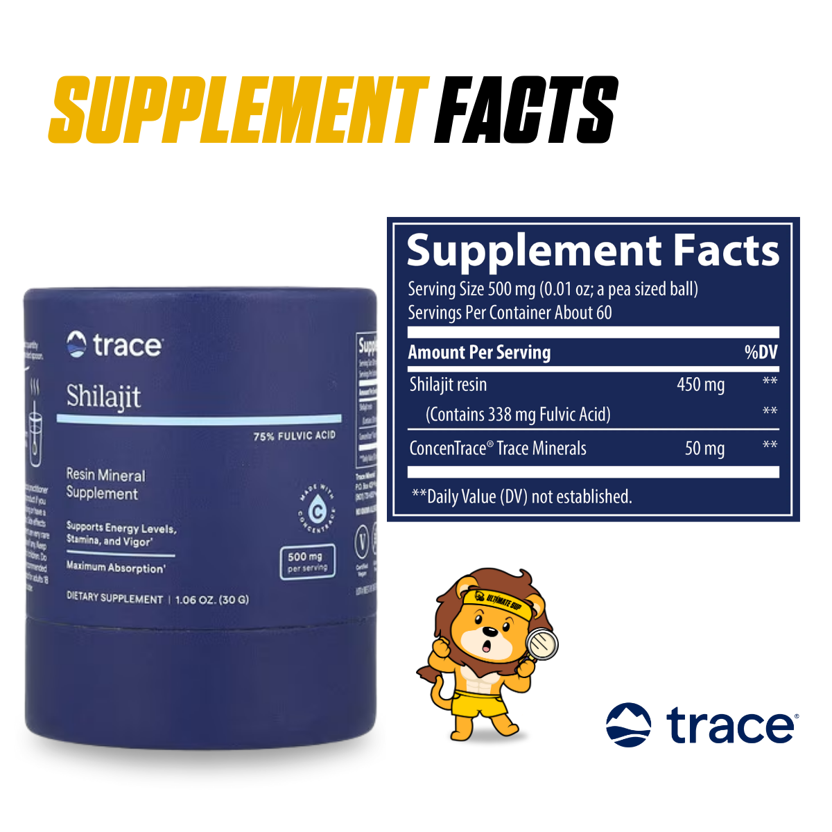 Trace, Shilajit, Mineral Supplement, Boost Energy, 30g - Ultimate Sup Singapore