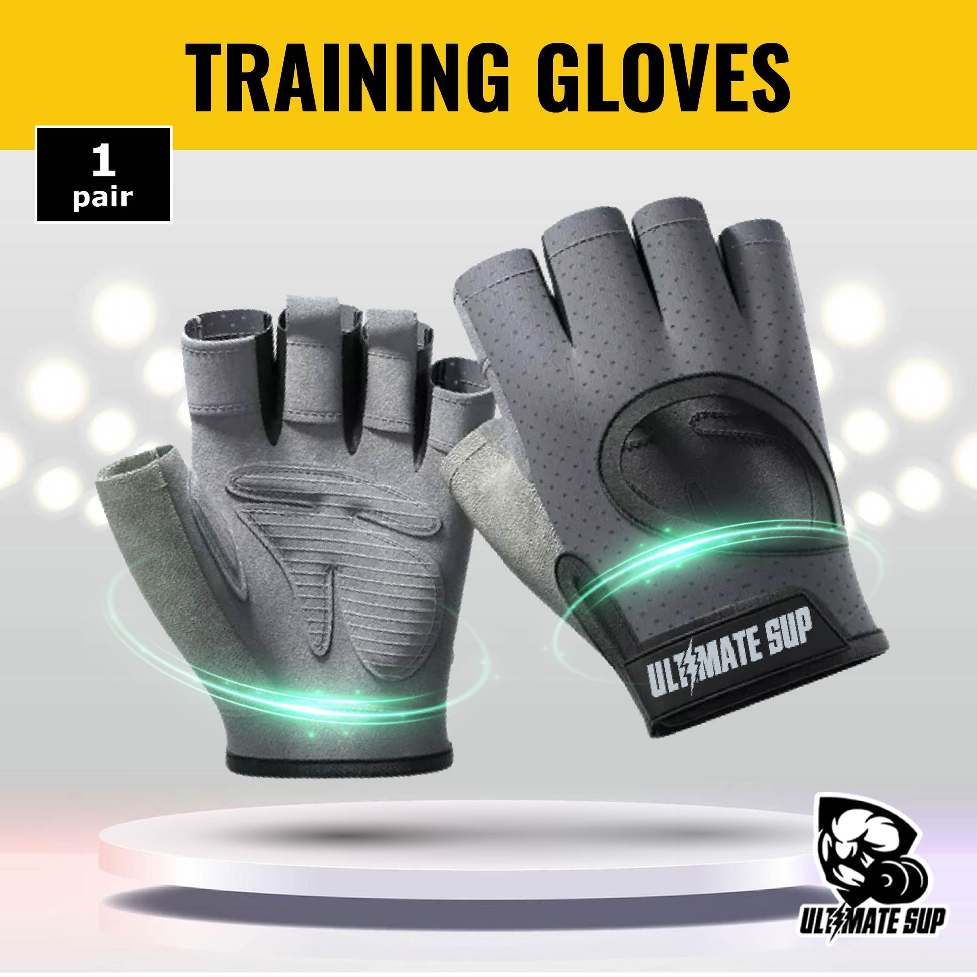 Ultimate Sup New Training Gloves, Weight Lifting Gloves, Anti Slip, Protect Palms, Quick Sweat Absorb - Ultimate Sup Singapore