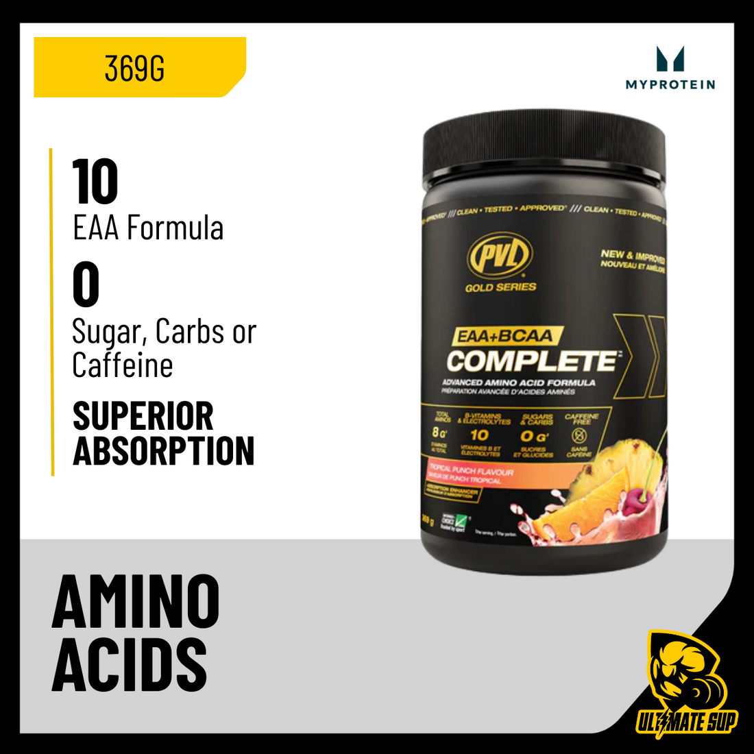 PVL, Gold Series EAA + BCAA Complete, 369g - Ultimate Sup Singapore