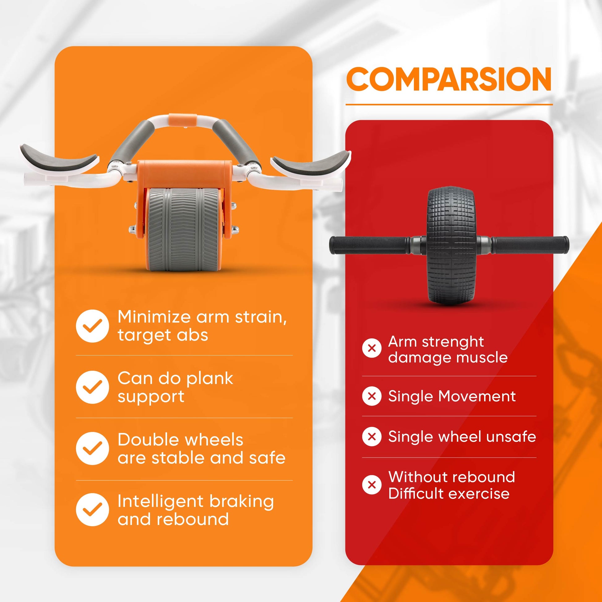 Ultimate Sup, ABS Wheel Roller, ABS Workout, Roller Exercise, Fitness Equipment - Ultimate Sup Singapore