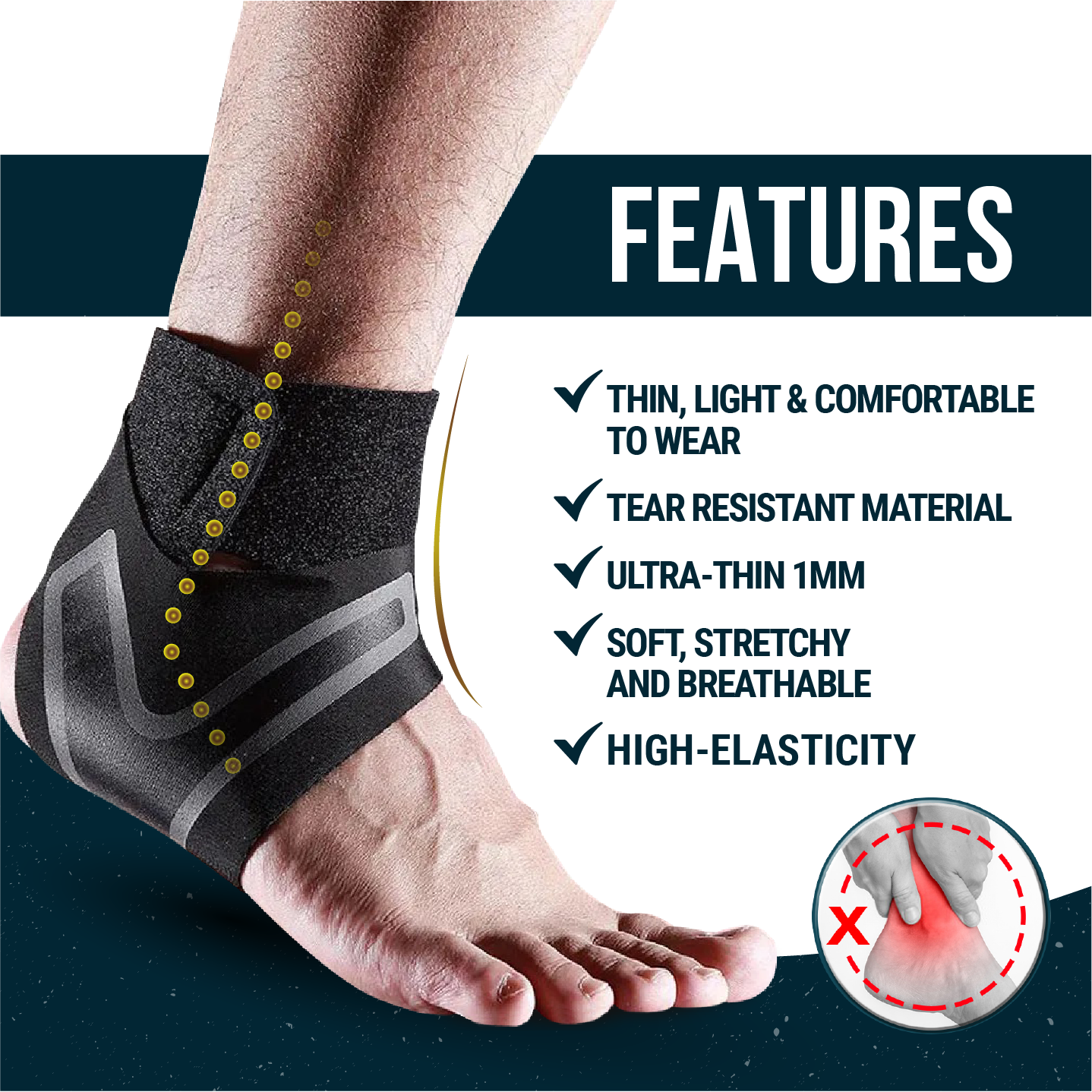 Ultimate Sup, Ankle Brace, Injury Protection, Ultra Thin, Adjustable, Sell As Pair - Ultimate Sup Singapore