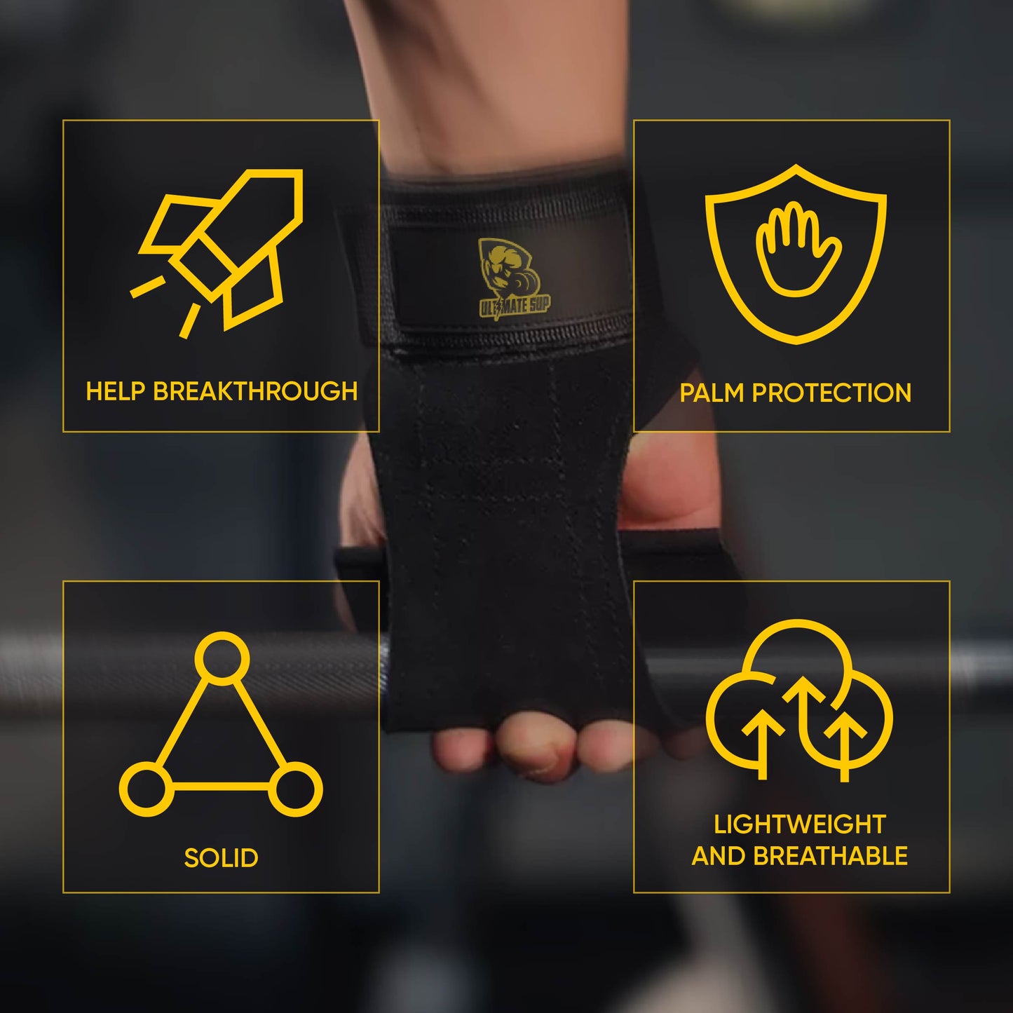 Ultimate Sup Lifting Straps Strength, Gym Fitness Lifting Straps Training Exercise Non-Slip Weightlifting Strap - Ultimate Sup Singapore