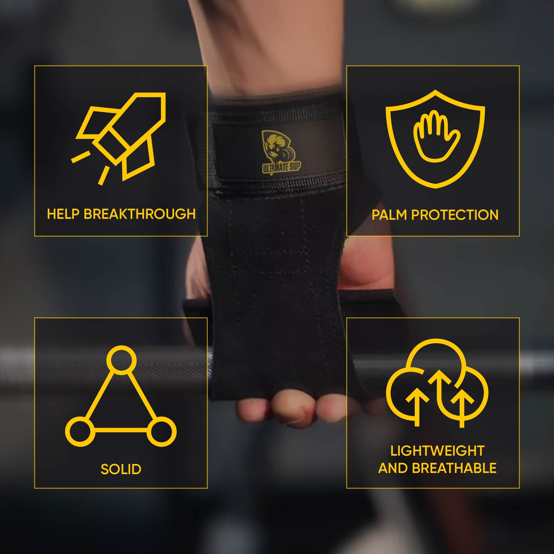 Ultimate Sup Lifting Straps Strength, Gym Fitness Lifting Straps Training Exercise Non-Slip Weightlifting Strap - Ultimate Sup Singapore