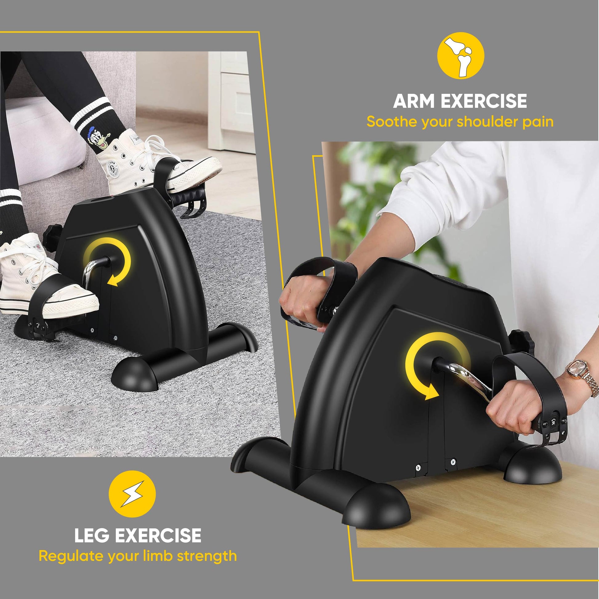 Ultimate Sup, Mini Pedal Exercise Bike, Trainer Arm/Leg Physical Therapy Fitness Cycle Indoor Cycling Bikes LCD Display - Ultimate Sup Singapore