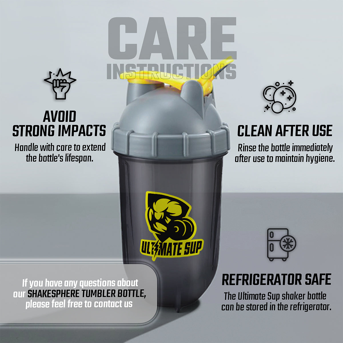 Ultimate Sup, Shaker Bottle - 550ml - Ultimate Sup Singapore