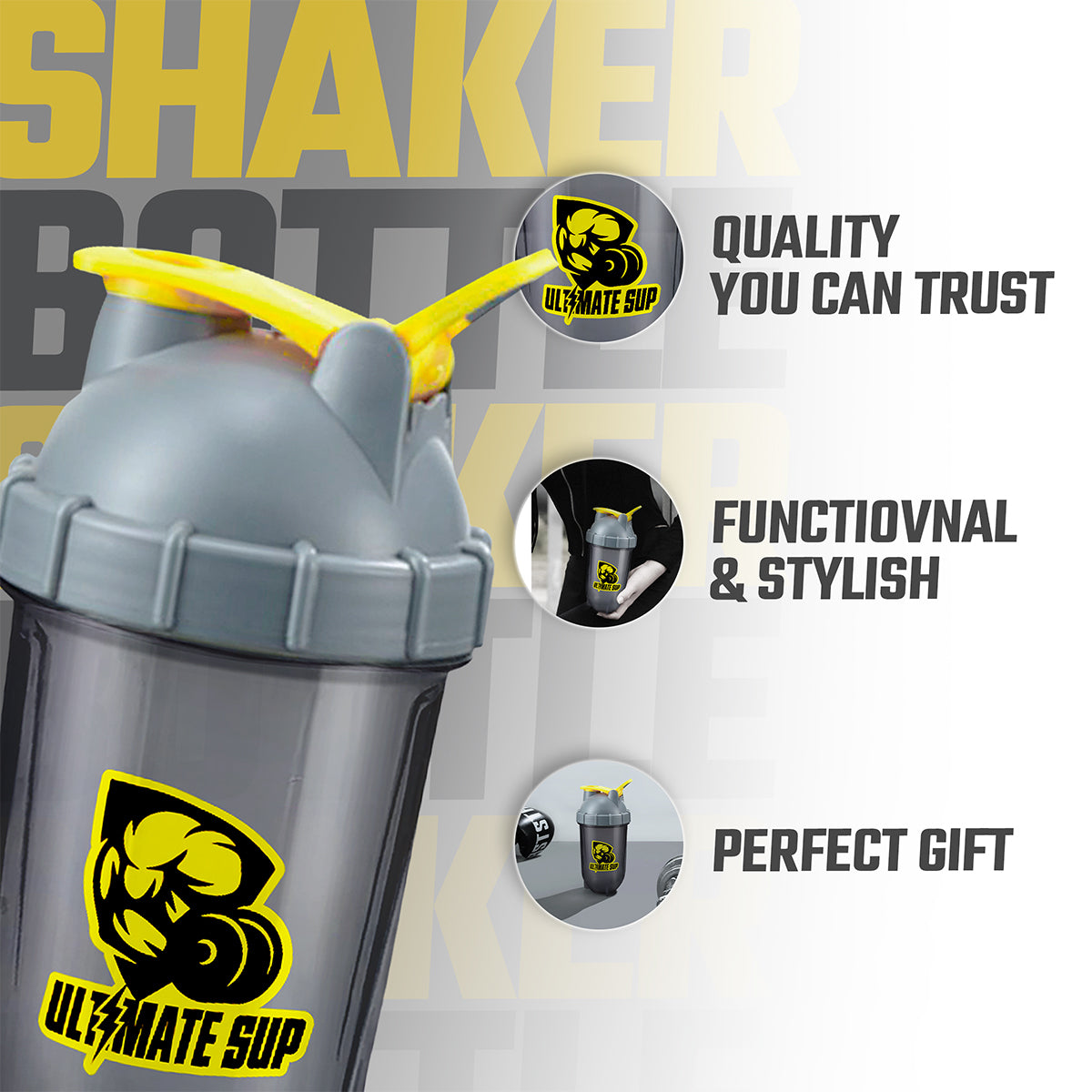Ultimate Sup, Shaker Bottle - 550ml - Ultimate Sup Singapore
