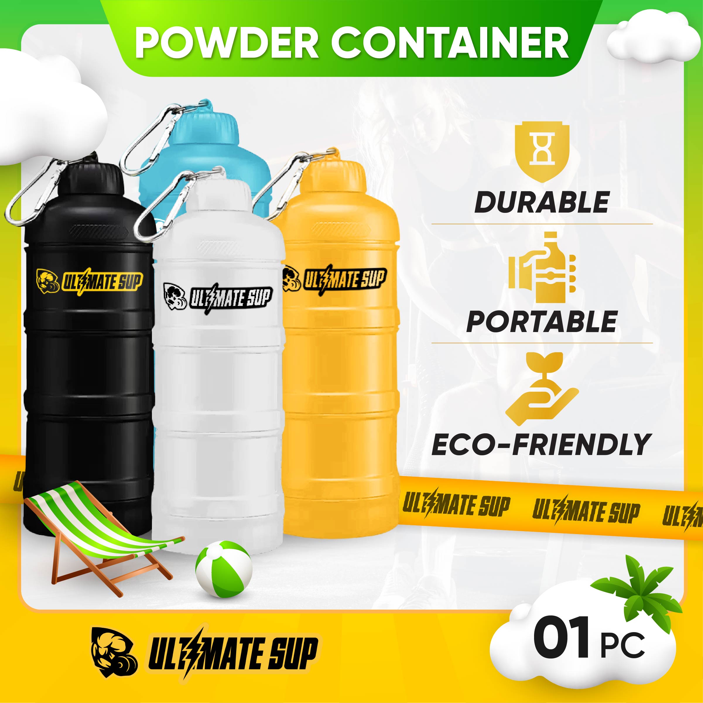 Ultimate Sup, Stackable Powder Container (150ml-450ml) - Ultimate Sup Singapore