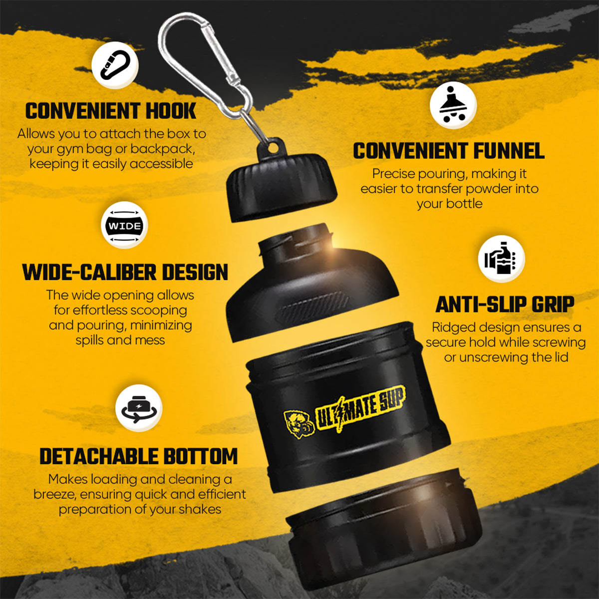 Ultimate Sup, Stackable Powder Container (150ml-450ml) - Ultimate Sup Singapore