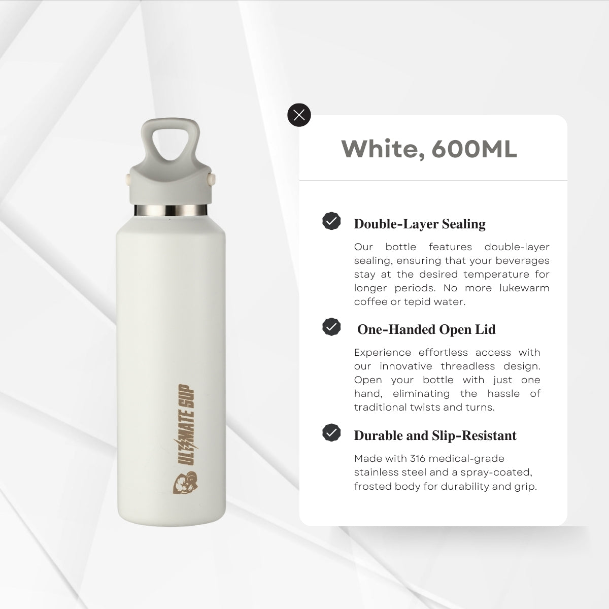 UltimateSup, Frost Vial Thermos Bottle, 600ml - Ultimate Sup Singapore