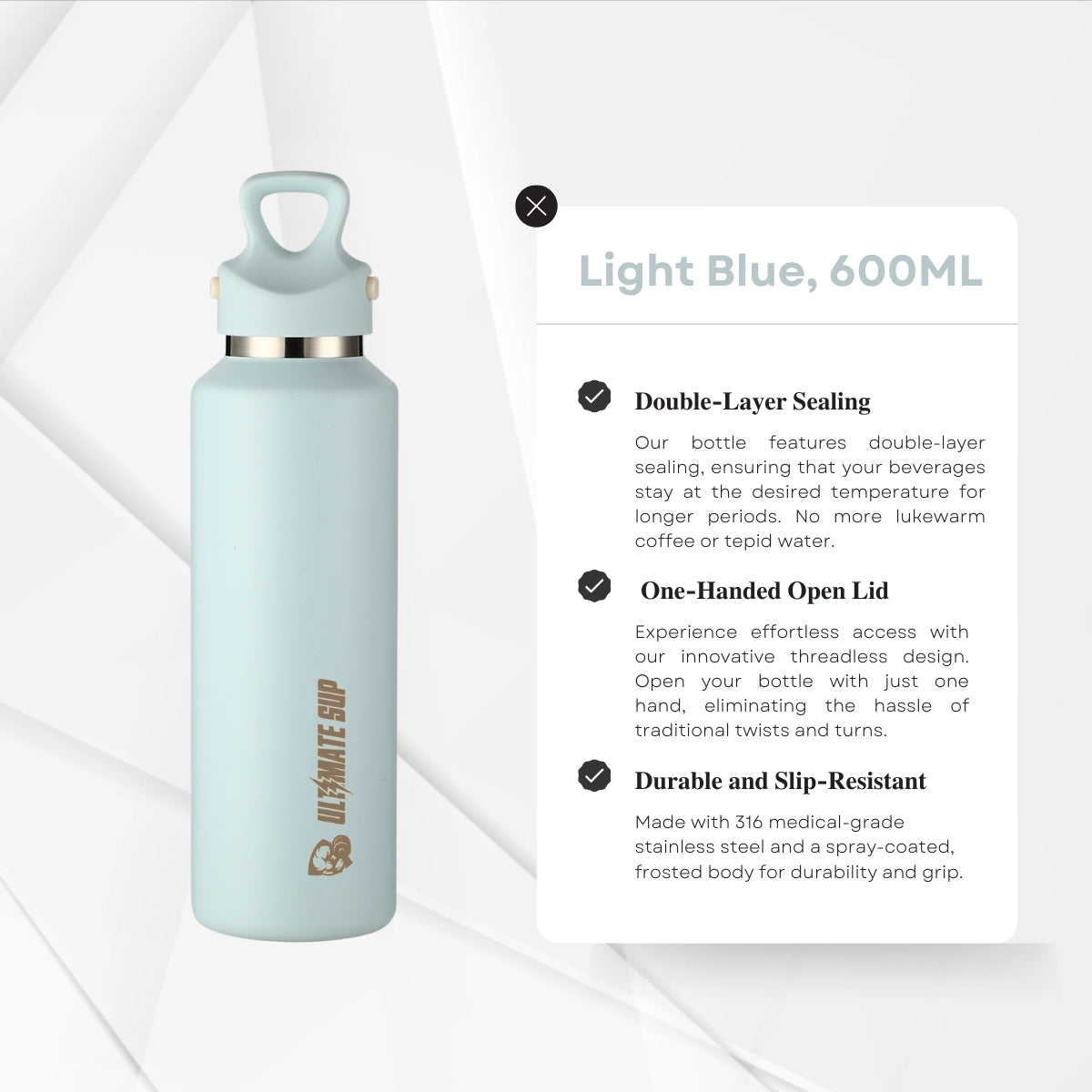 UltimateSup, Frost Vial Thermos Bottle, 600ml - Ultimate Sup Singapore