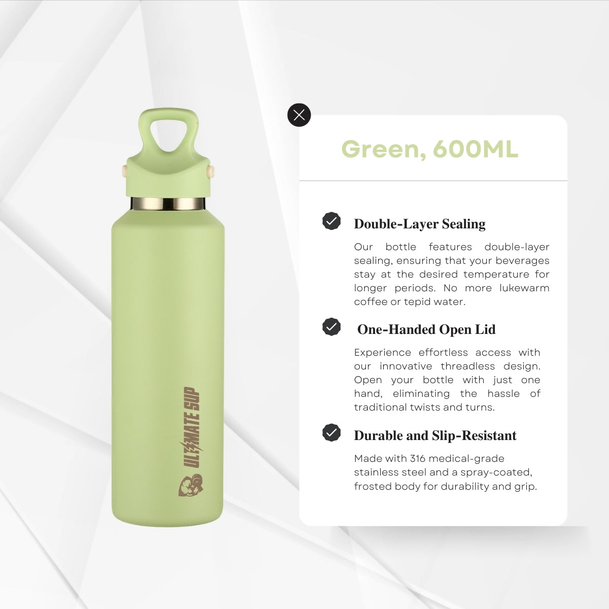 UltimateSup, Frost Vial Thermos Bottle, 600ml - Ultimate Sup Singapore