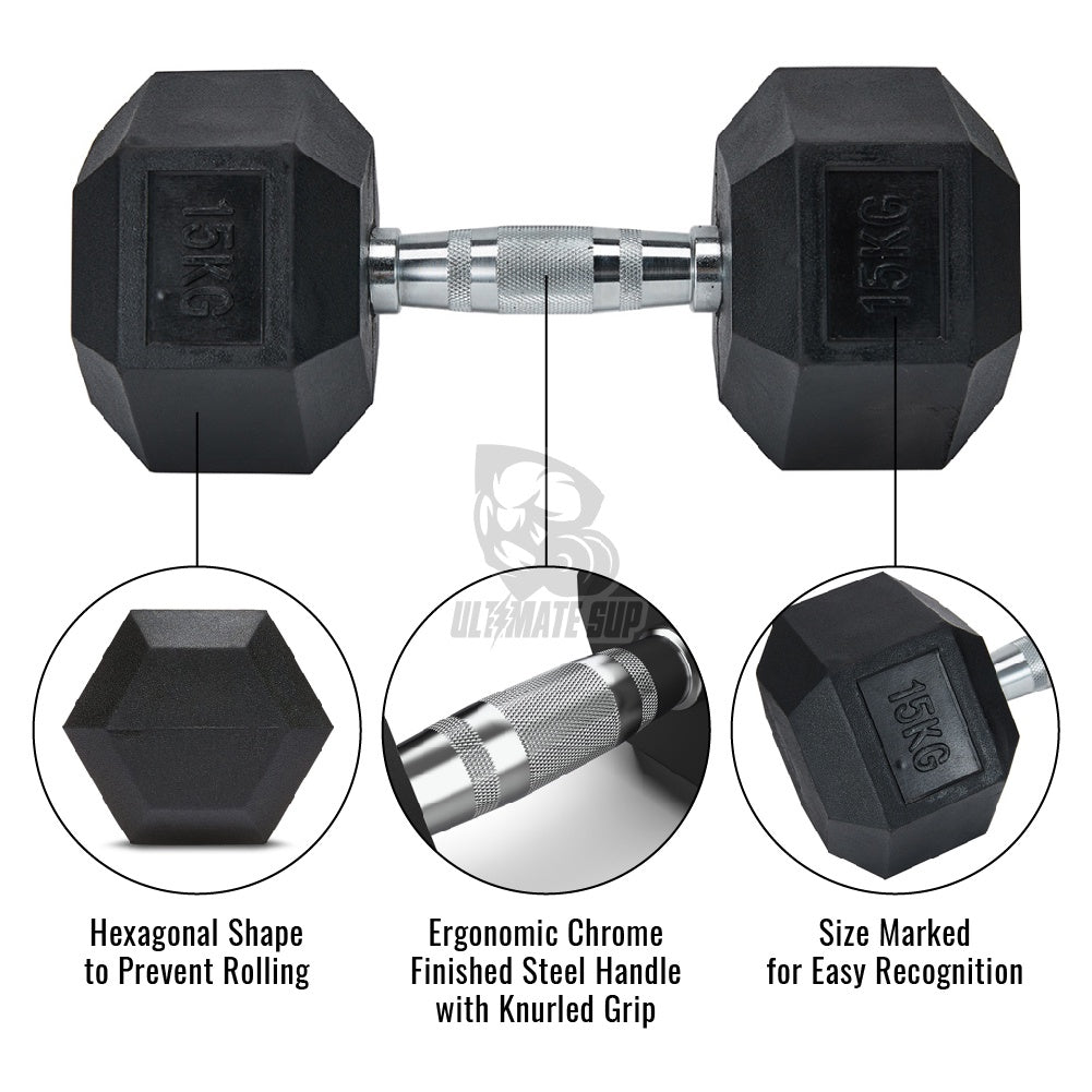 UltimateSup Hex Dumbbell, 1-20kg - Ultimate Sup Singapore