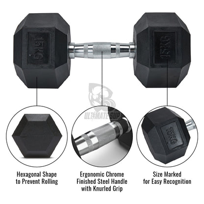 UltimateSup Hex Dumbbell, 1-20kg - Ultimate Sup Singapore