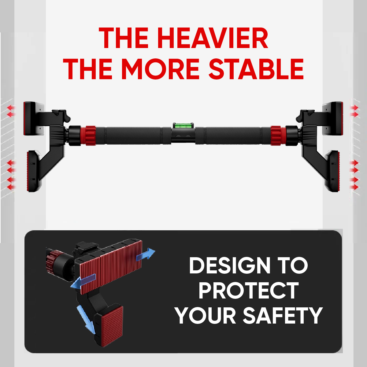 UltimateSup, Wall Mounted Pull Up Bars, 73-135 cm - Ultimate Sup Singapore