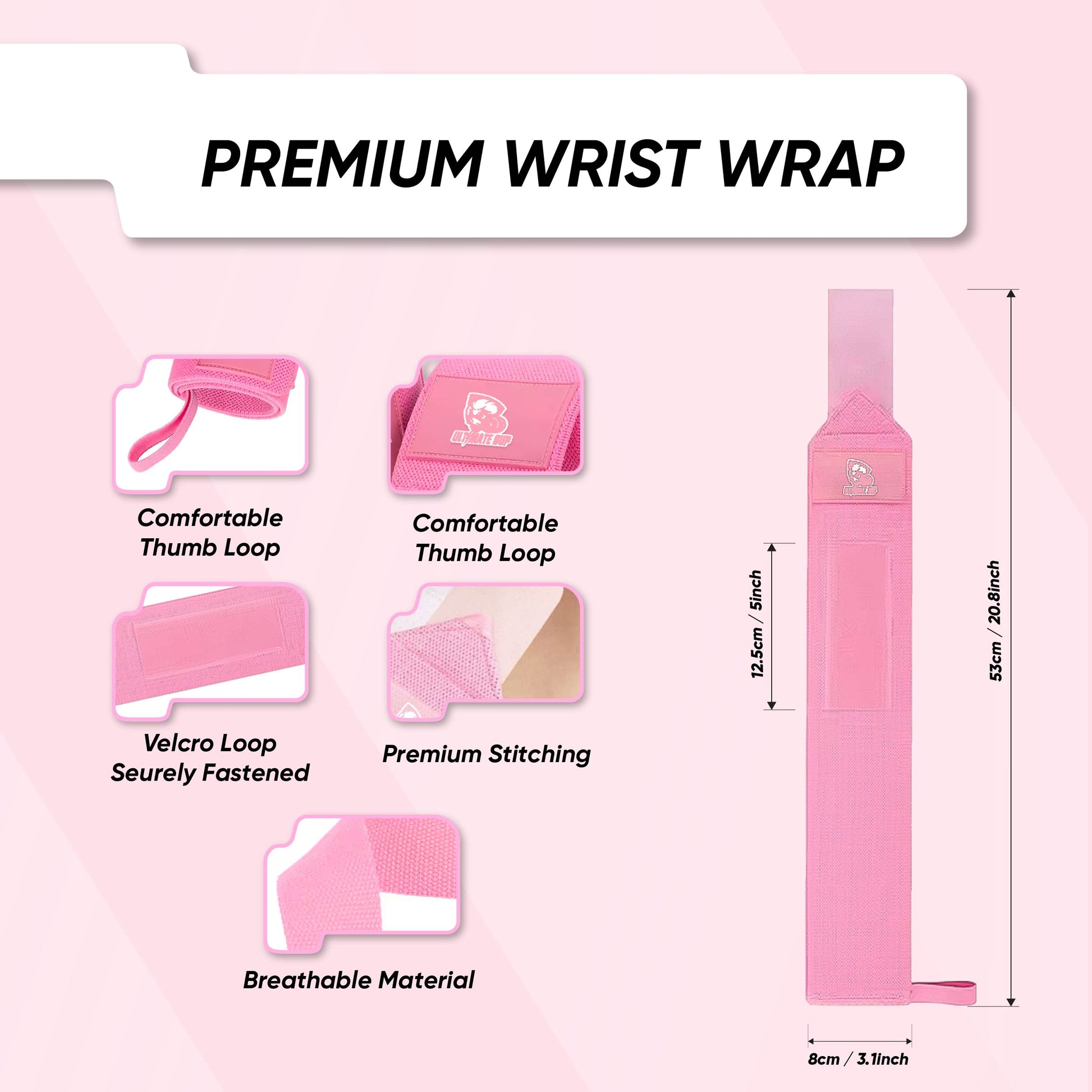 UltimateSup Wrist Wrap Gym Brace Support Strap, Weight Lifting Custom Fitness Powerlifting, Wrist Brace, Various Colors - Ultimate Sup Singapore