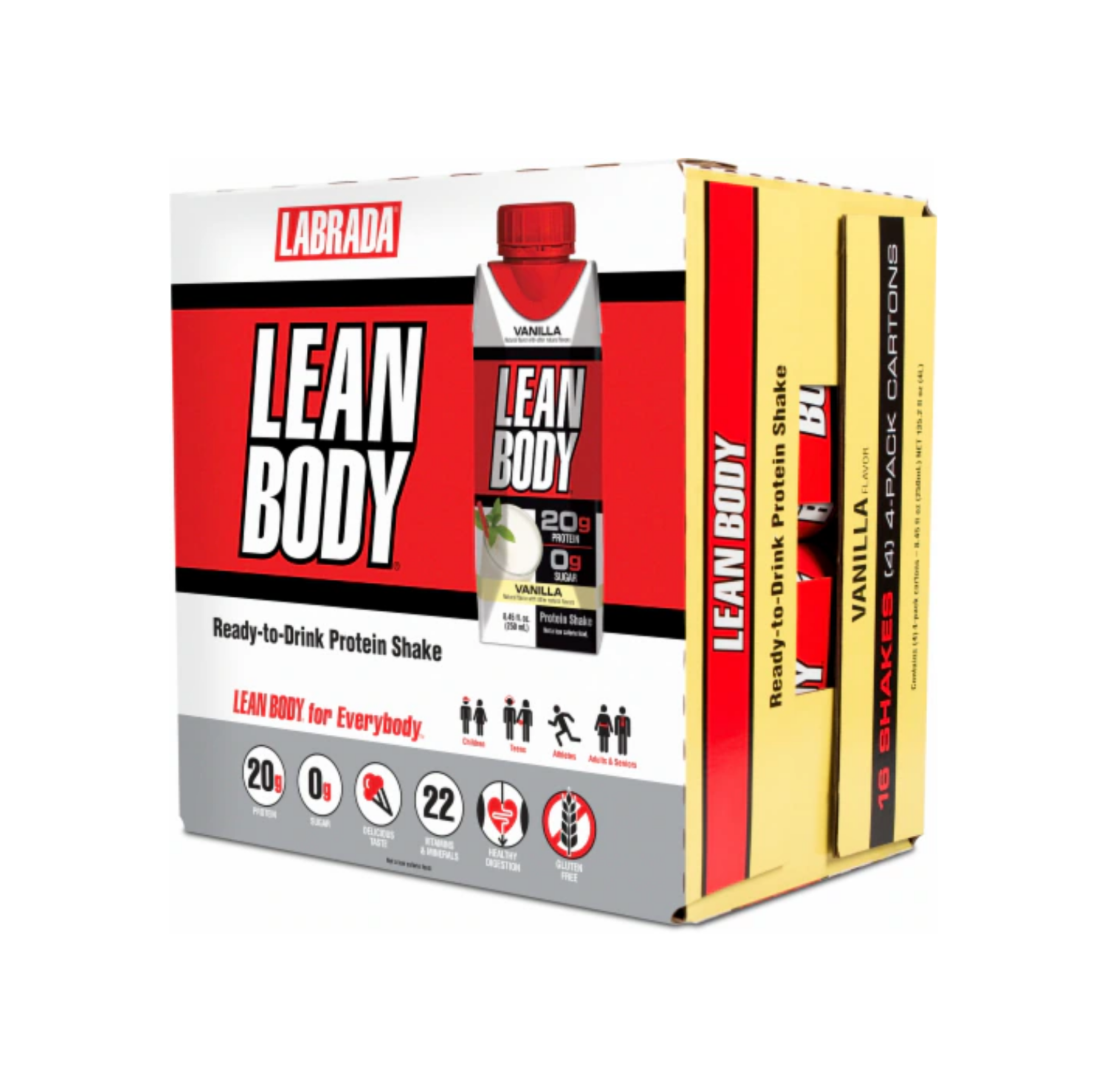 Labrada, Lean Body Ready-to-Drink Protein Shake, Support Lean Muscle, Gluten Free, Healthy Digestion, 8.5oz - Ultimate Sup Singapore