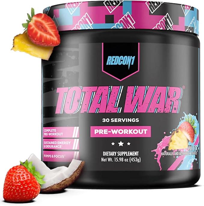 Redcon1, Total War, Pre-Workout, Blue Raspberry, 15.77 oz (447 g) - Ultimate Sup Singapore