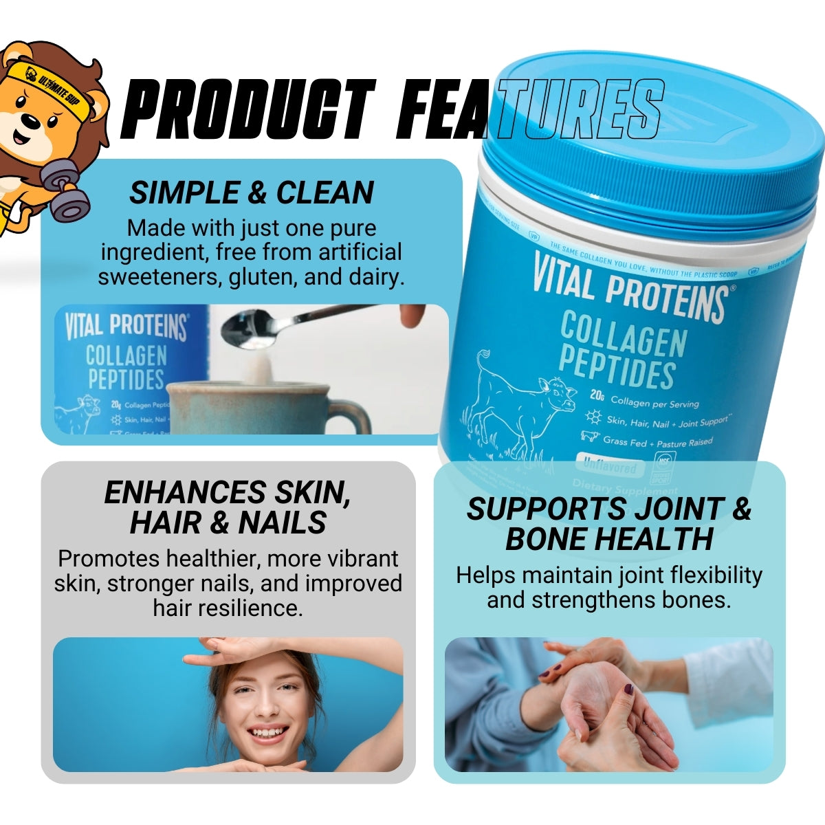 Vital Proteins, Collagen Peptides Powder, 284-567 gams - Ultimate Sup Singapore