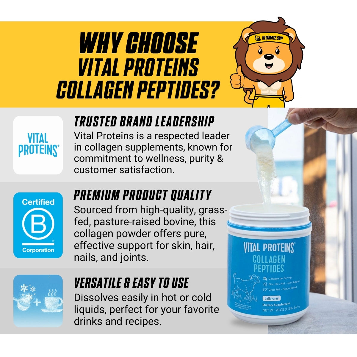 Vital Proteins, Collagen Peptides Powder, 284-567 gams - Ultimate Sup Singapore