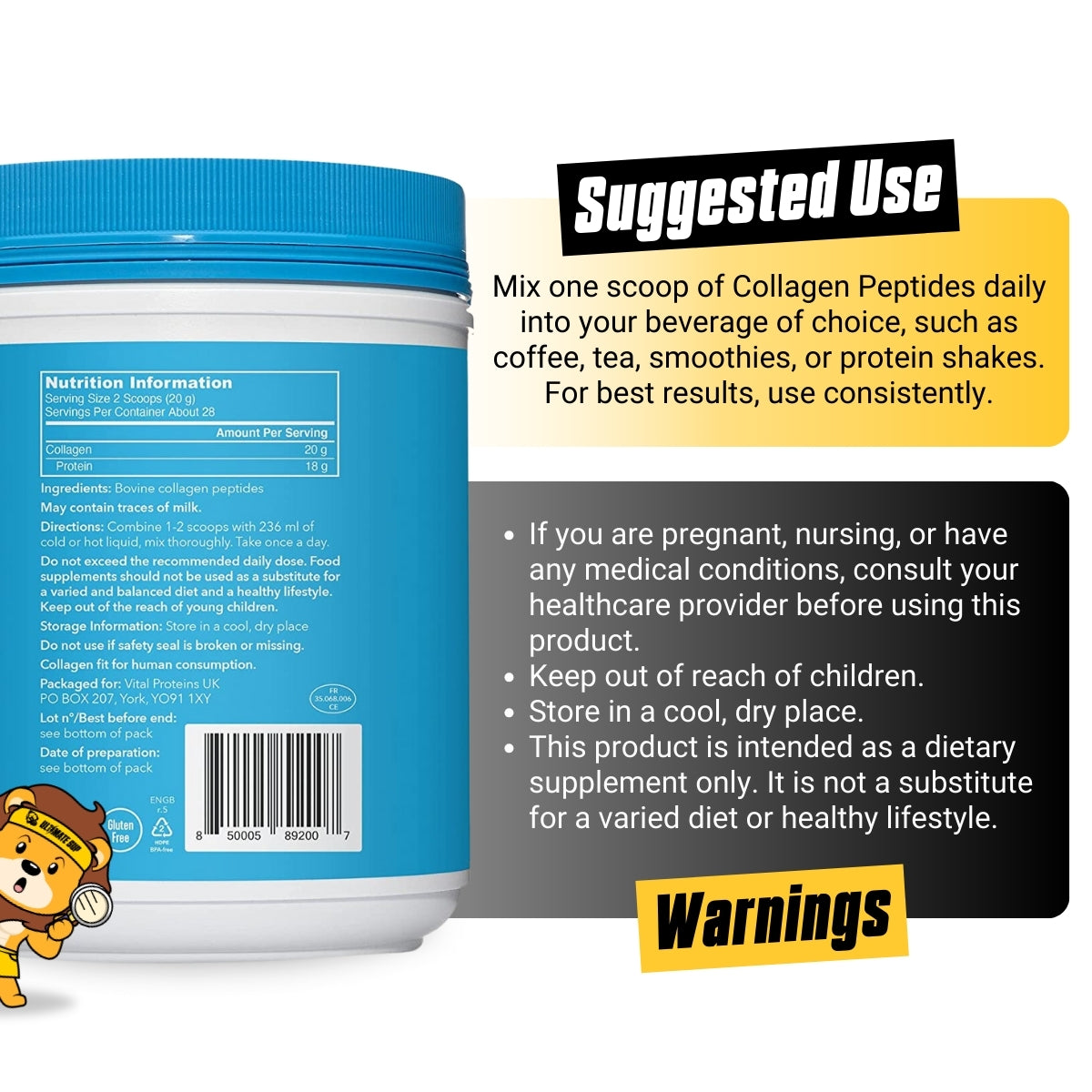 Vital Proteins, Collagen Peptides Powder, 284-567 gams - Ultimate Sup Singapore