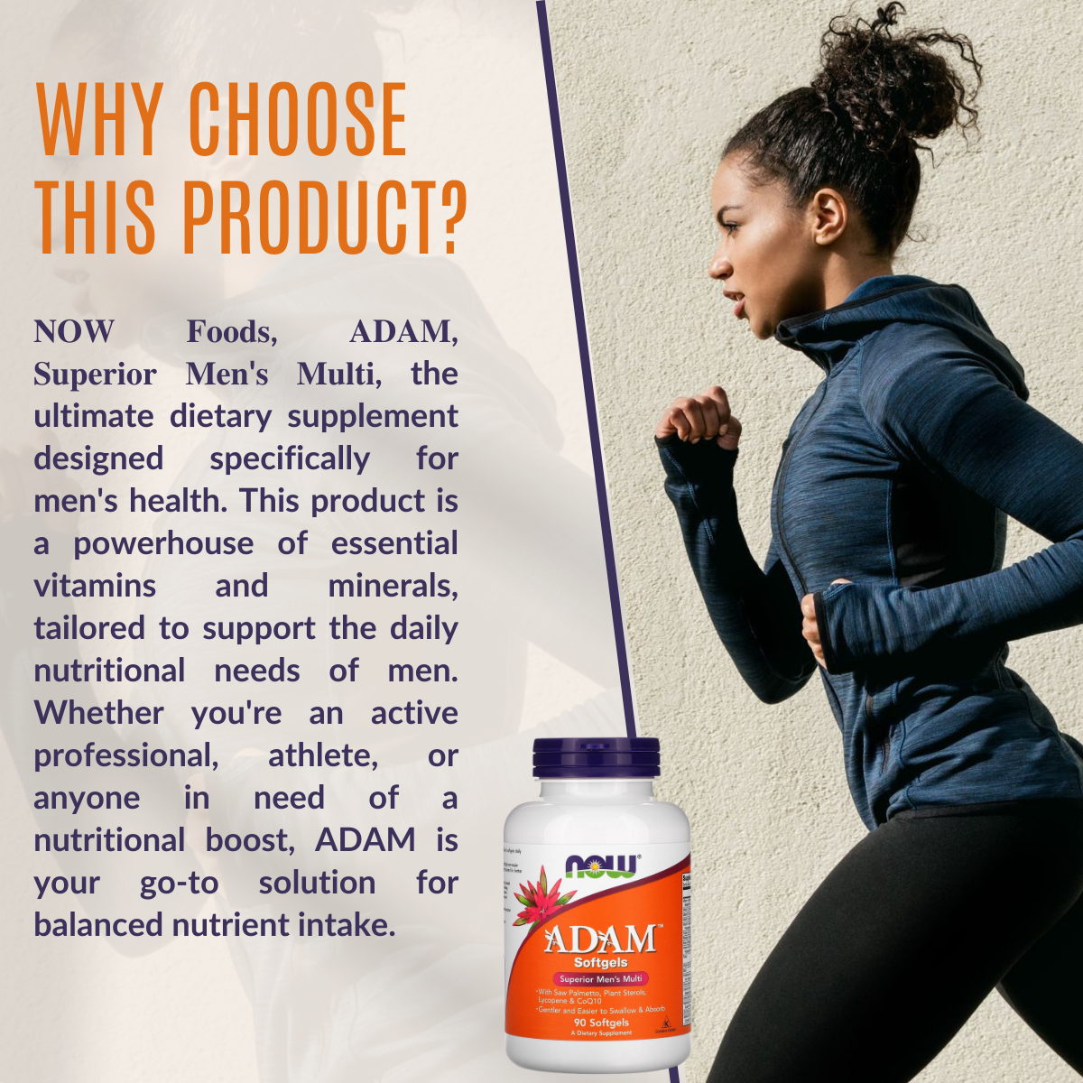 NOW Foods | ADAM | Superior Men's Multivitamin | 90 capsules - Ultimate Sup Singapore