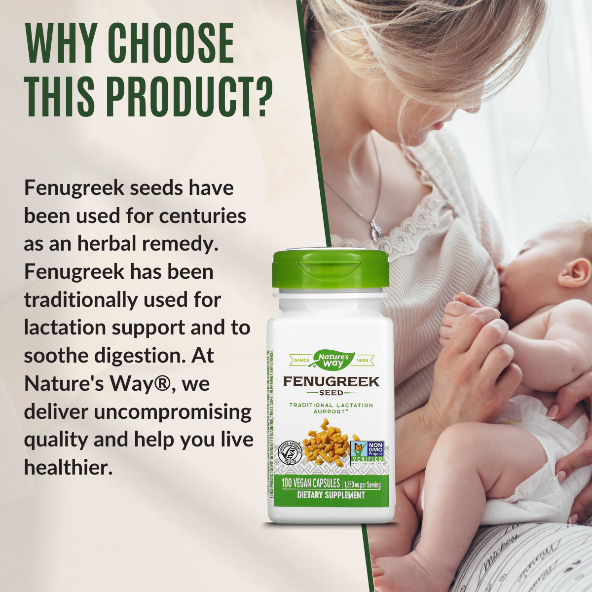 Nature's Way, Fenugreek Seed, 610 mg, 100-180 Vegan Capsules - Ultimate Sup Singapore