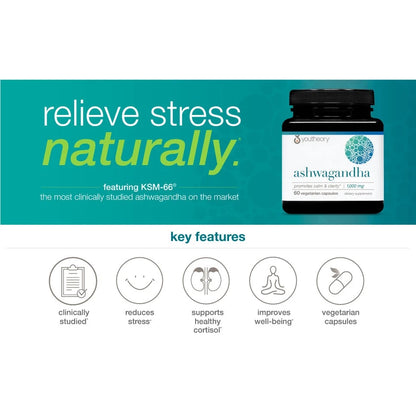 Youtheory, Ashwagandha, 60 Vegetarian Capsules - Ultimate Sup Singapore