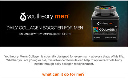 Youtheory, Collagen for Men, 160-290 Tabs - Ultimate Sup Singapore