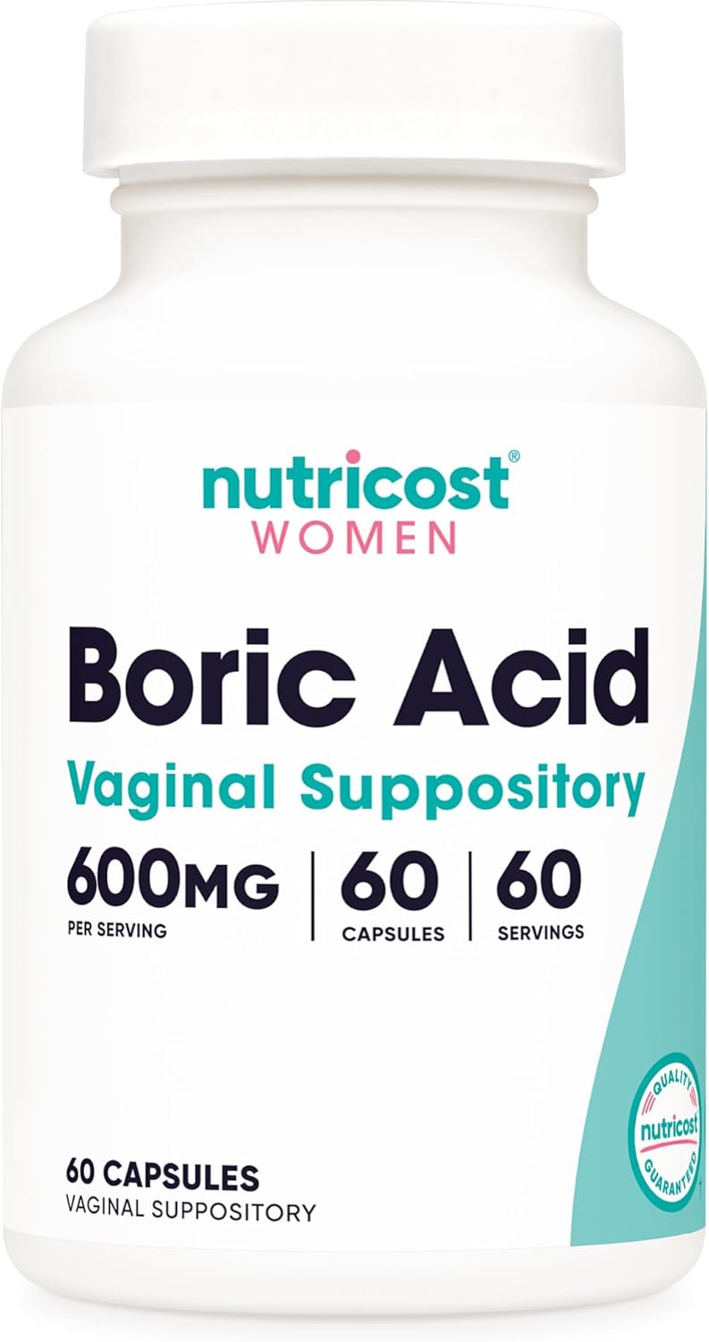 Nutricost, Women, Boric Acid, Vaginal Suppository, Women health, 600 mg, 30 Capsules - Ultimate Sup Singapore