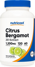 Nutricost, Citrus Bergamot Capsule, 25:1 Bergamot Extract, Health support, Gluten Free, 120 Capsules - Ultimate Sup Singapore