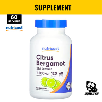 Nutricost, Citrus Bergamot Capsule, 25:1 Bergamot Extract, Health support, Gluten Free, 120 Capsules - Ultimate Sup Singapore