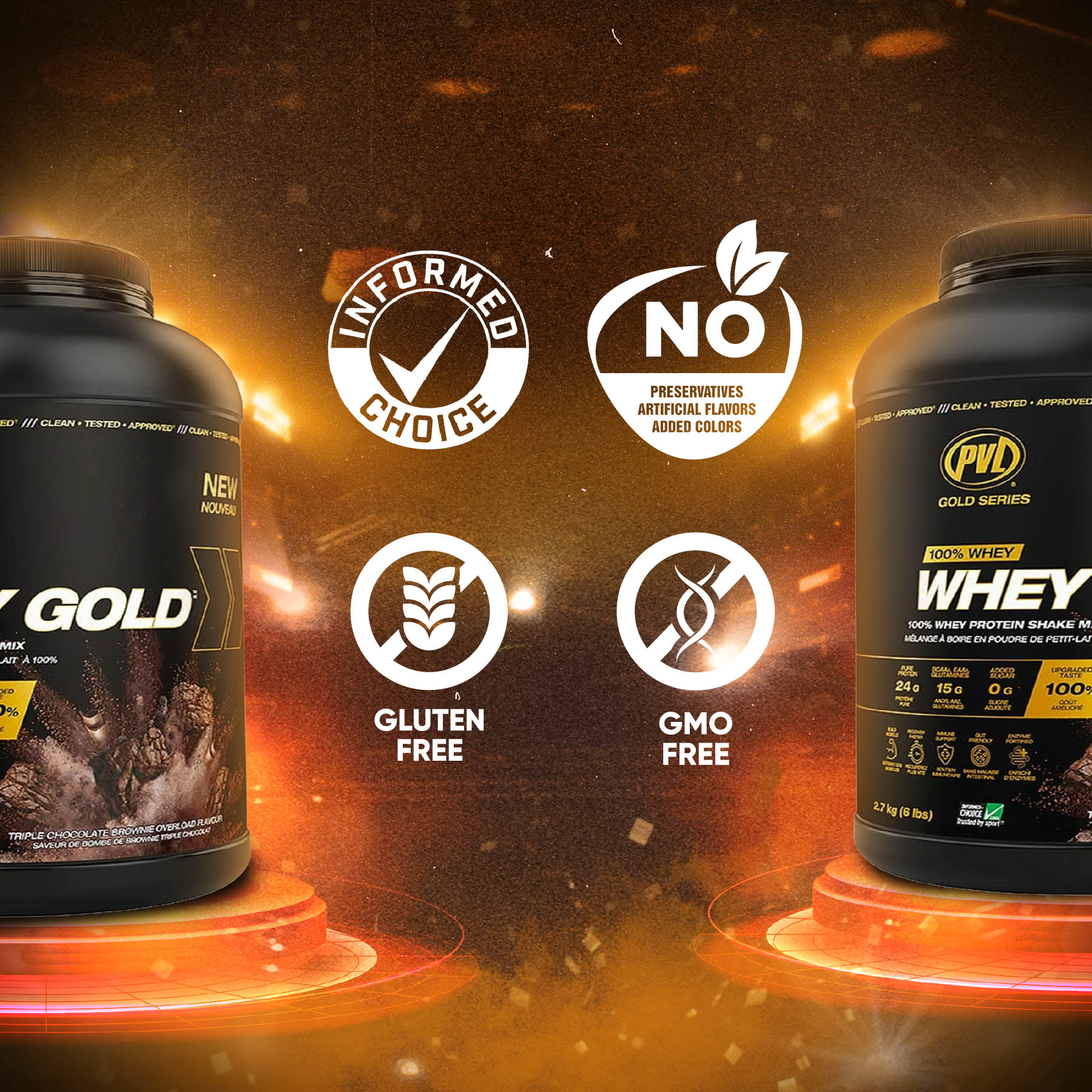 PVL Gold Series Whey Gold Protein Powder With Ultra- Filtered Whey Protein Concentrate, No Artificial Colors and Gluten Free, 6lb - Ultimate Sup Singapore