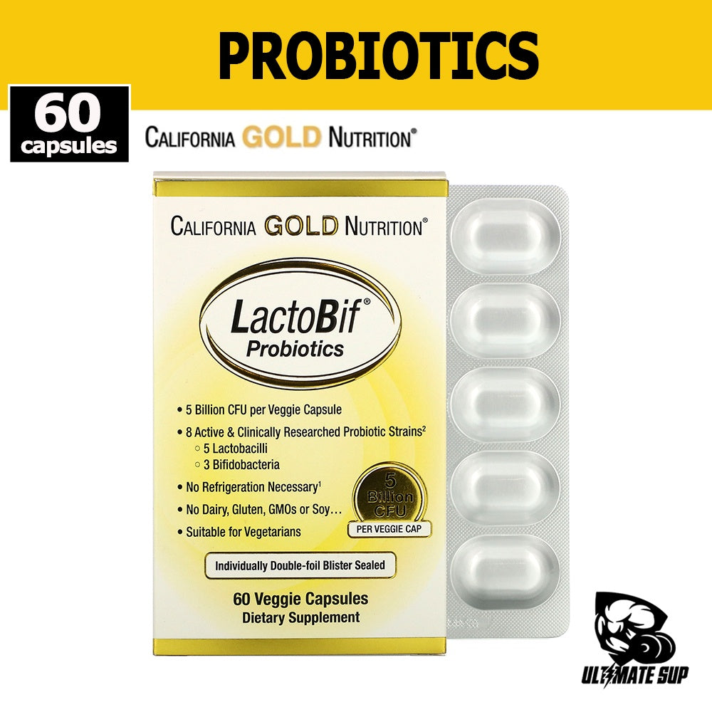 California Gold Nutrition, LactoBif Probiotics, 5 Billion CFU, 60 Veggie Capsules - Ultimate Sup Singapore