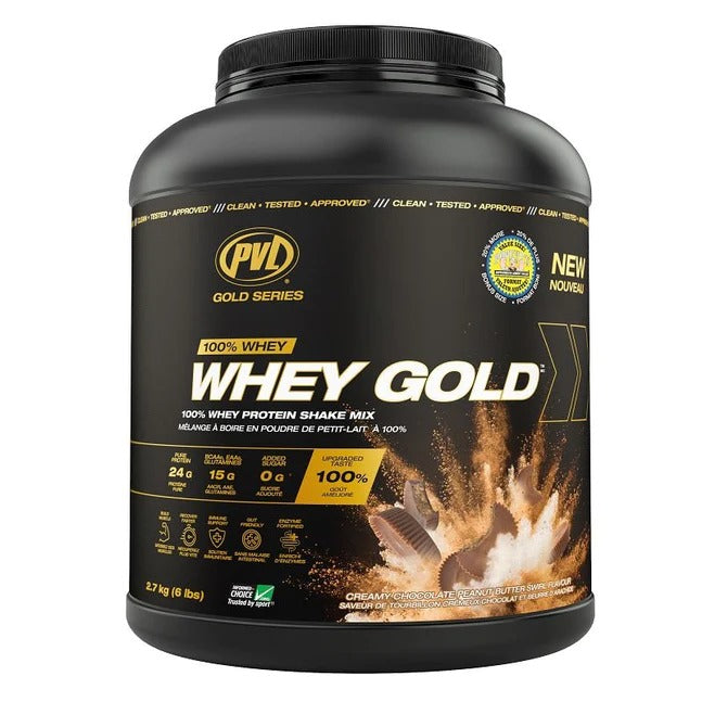 PVL Gold Series Whey Gold Protein Powder With Ultra- Filtered Whey Protein Concentrate, No Artificial Colors and Gluten Free, 6lb - Ultimate Sup Singapore