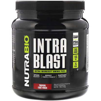NutraBio Labs, Intra Blast, Intra Workout, Muscle Recovery, Power & Hydration, Amino Acid, Vegan, Various Flavors, 723g
