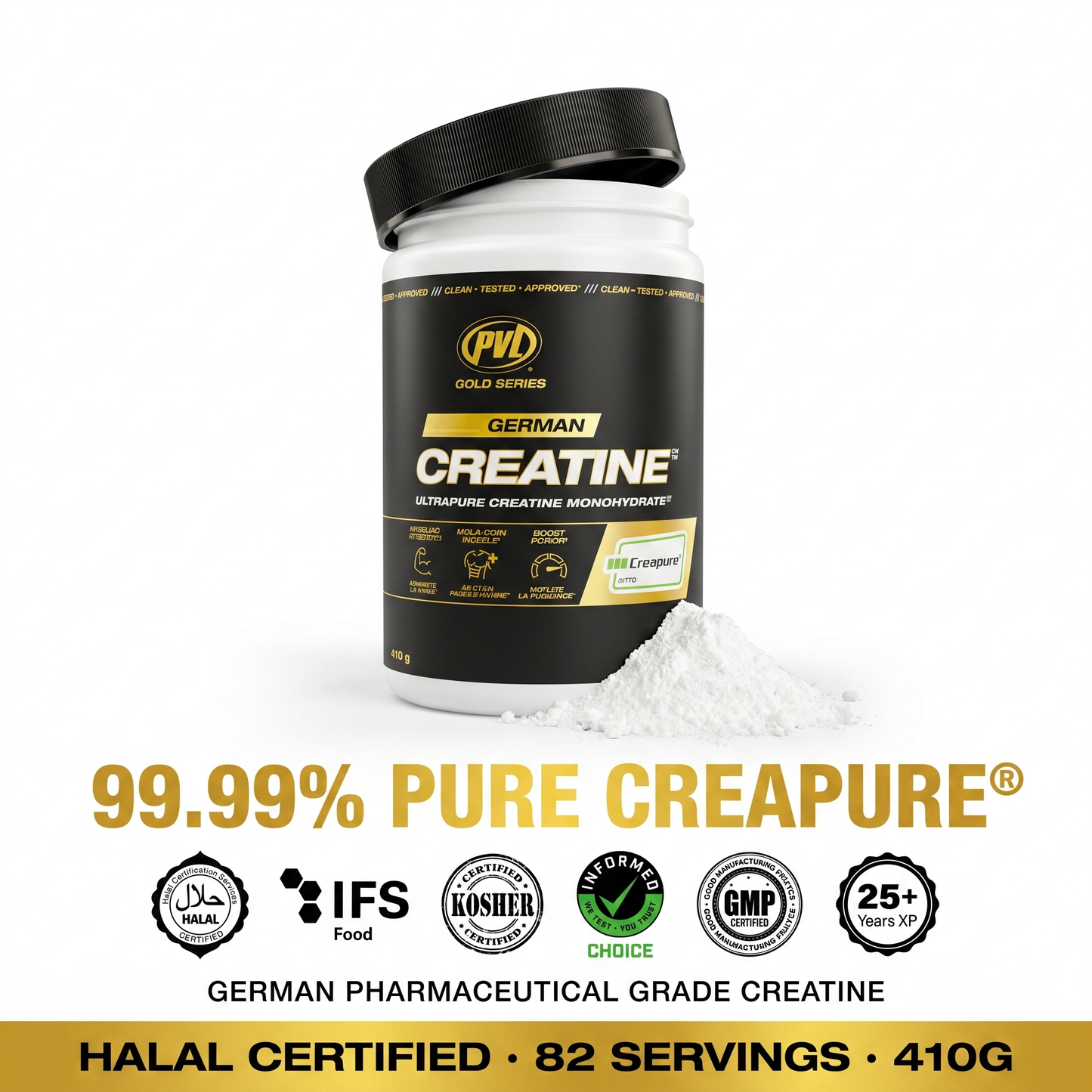 PVL, 100% German Creapure Creatine Monohydrate, 410g