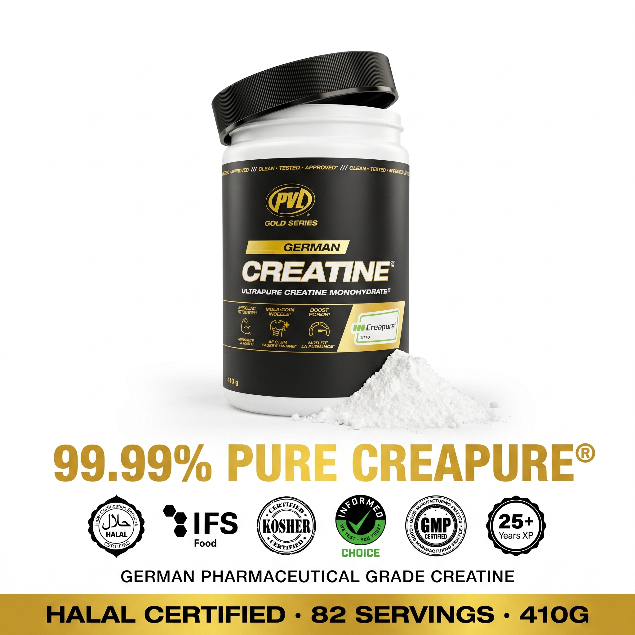 PVL, 100% German Creapure Creatine Monohydrate, 410g